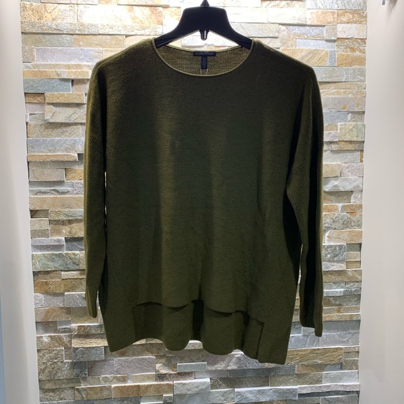 🎁 Eileen Fisher Merino Wool High/low Top - Picture 3 of 9